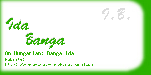 ida banga business card